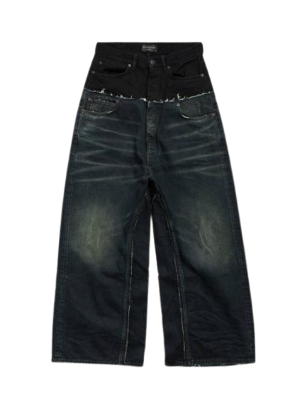 Black Balenciaga Cut Up Jeans