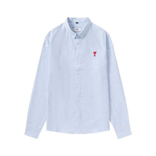 Ami Paris Embroidered Striped Shirt