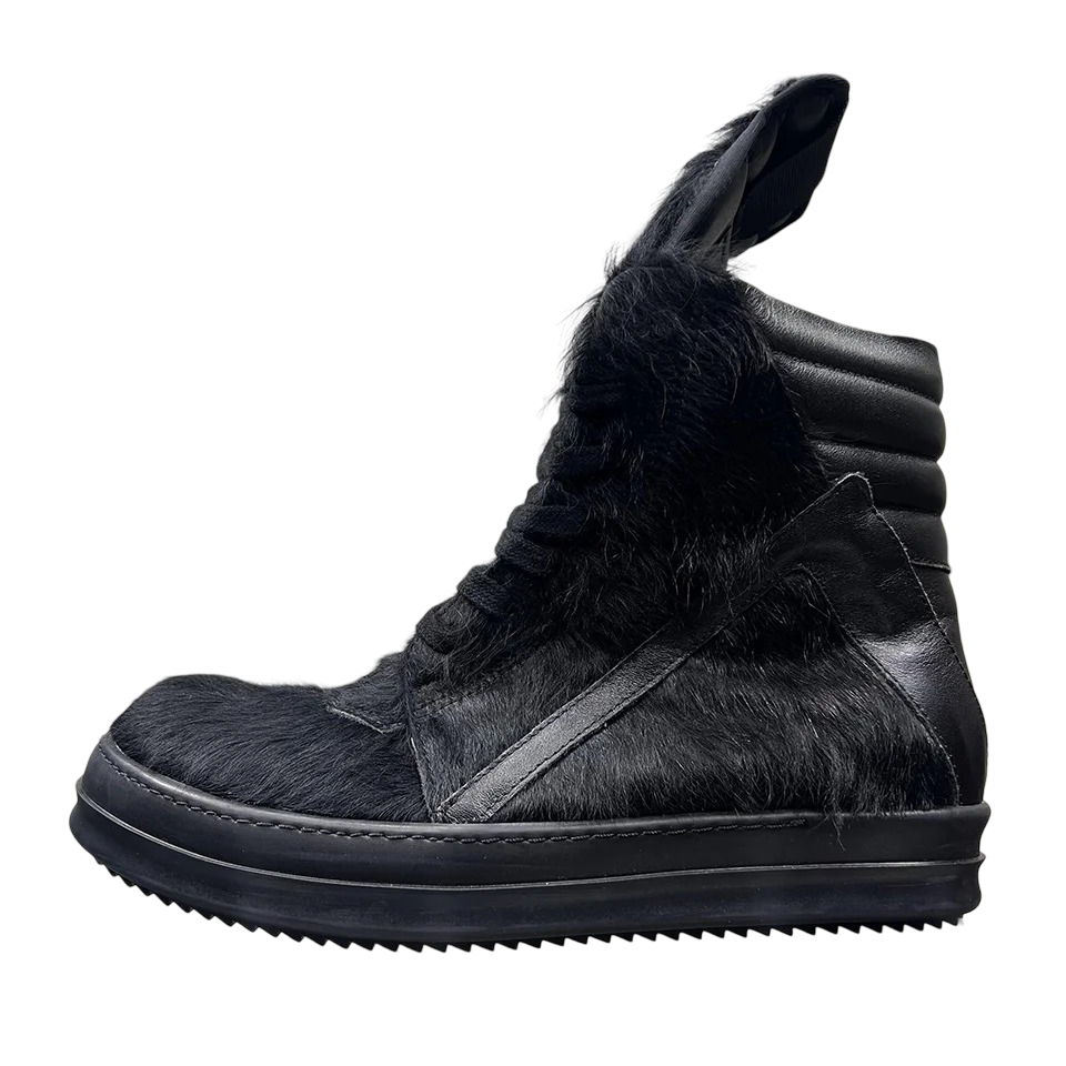 Rick Owens Black Horse Hair Geobaskets (rare)