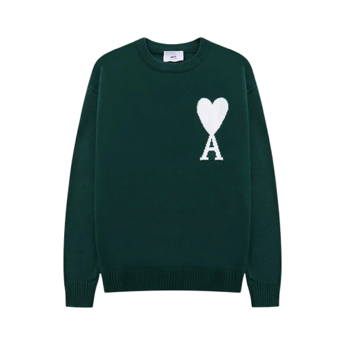 Ami Paris de Coeur Sweater with Rugby Stripes