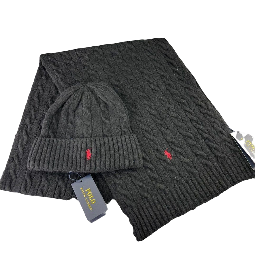 Ralph Lauren Knitted Beanie and Scarf Set