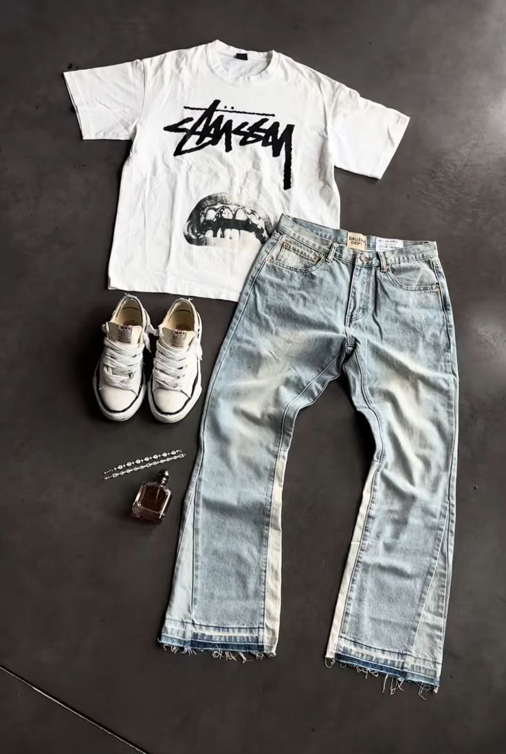 Casual white tee outfit
